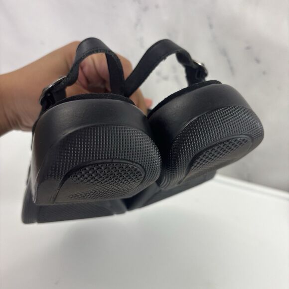 Dansko Lolita Sandal Leather Womens 36 6 Blk Slingback Strappy Rocker Block Heel - Picture 7 of 16